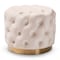 Baxton Studio Valeria Beige Velvet Upholstered Gold-Finished Button Tufted Ottoman 152-9379 - alternate 1